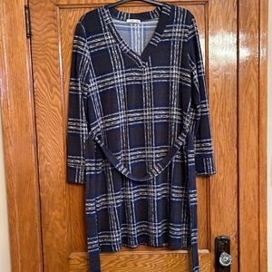 Dex plaid dress with belt